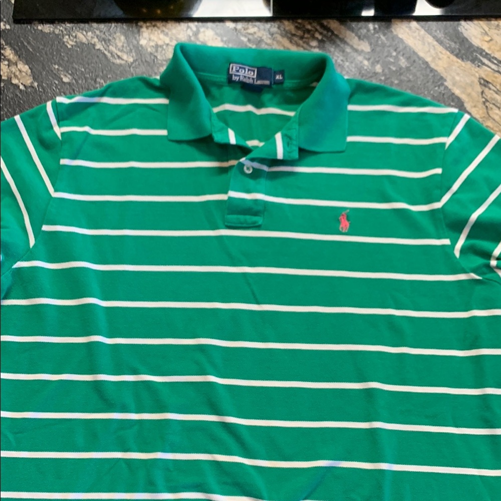 Polo Ralph Lauren Green Striped Polo Shirt